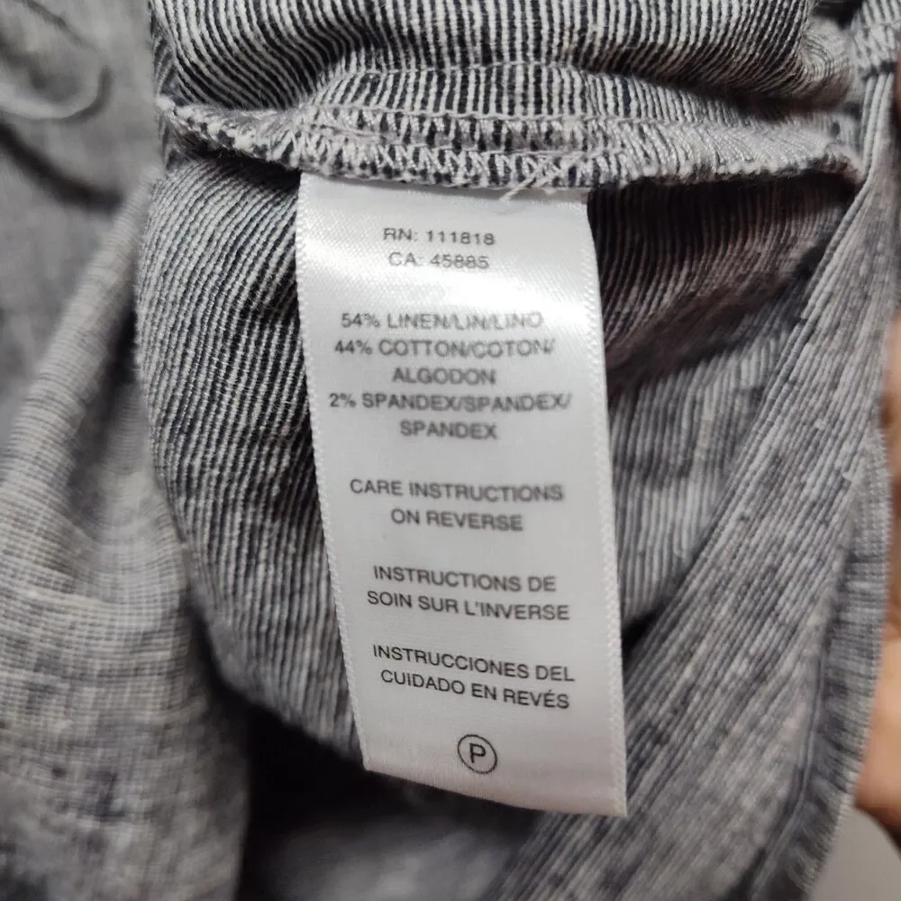 Michael Kors Linen Mini Dress Women M Gray Sleeveless Casual Summer Vacation